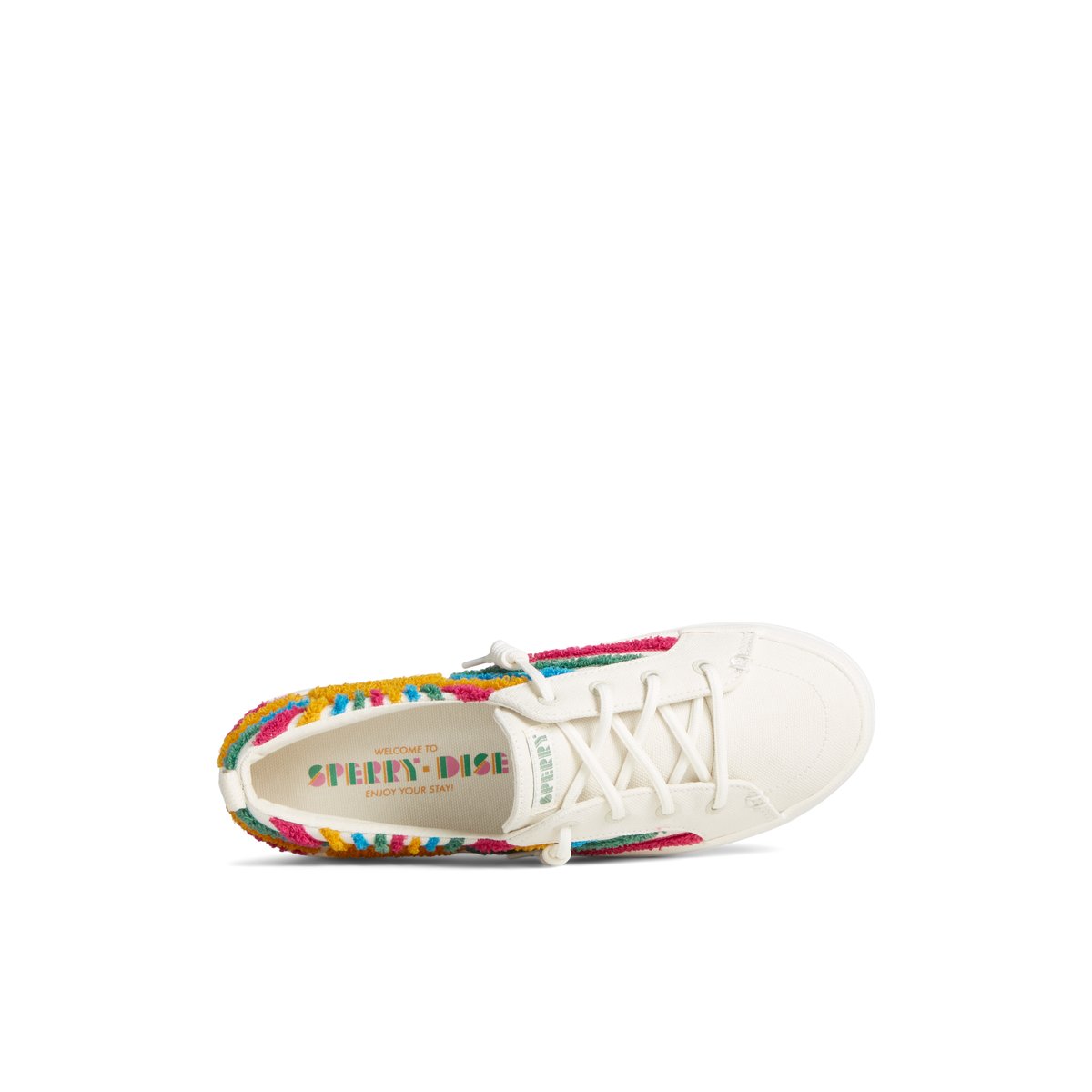 White Textile Woven Sperry Crest Vibe Sun Platform Sneakers | 9852741-AD