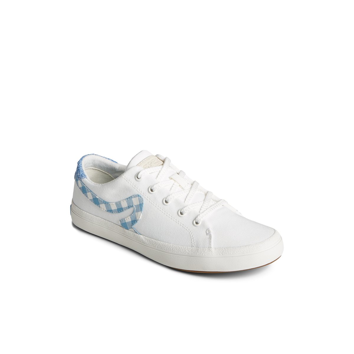 White Textile Woven Sperry Sandy Gingham Sneakers | 4790865-FQ