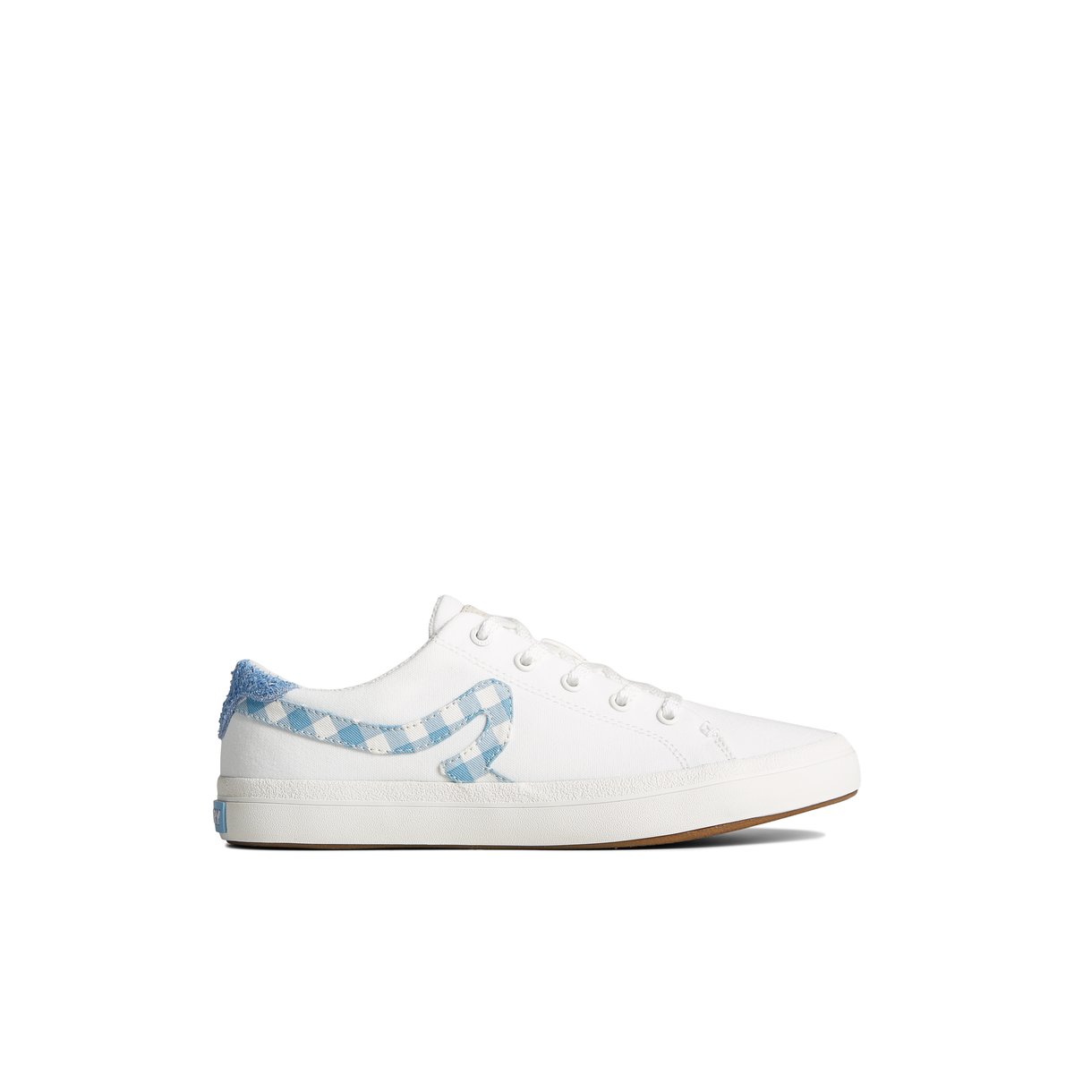 White Textile Woven Sperry Sandy Gingham Sneakers | 4790865-FQ